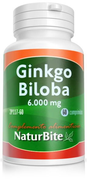 Ginkgo biloba 6000 mg 60 Comprimidos - NATURBITE Img 2