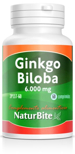 Ginkgo biloba 6000 mg 60 Comprimidos - NATURBITE