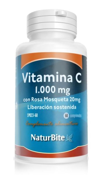 Vitamine C 1000 mg Rose Musquée 20 mg 60 Comprimés Img 2