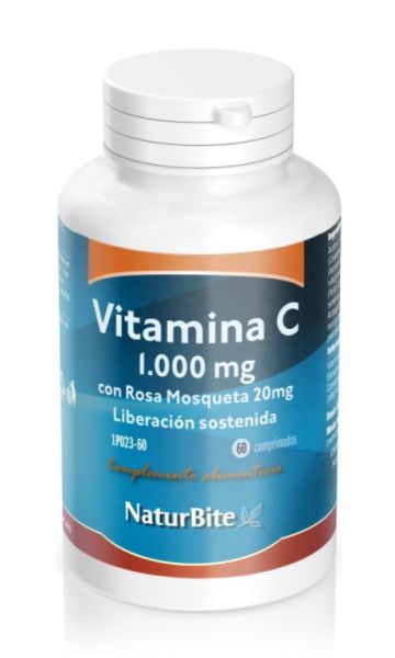 Vitamine C 1000 mg Rose Musquée 20 mg 60 Comprimés Img 3