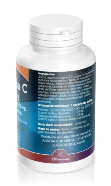 Vitamin C 1000 mg Hagebutte 20 mg 60 Tabletten Img 4