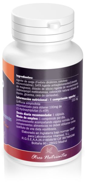 5-HTP 100 mg 60 Cápsulas - NATURBITE Img 4