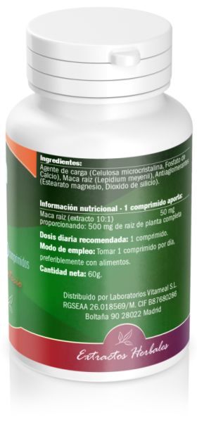 Andes Zwarte Maca 500 mg 60 tabletten - NATURBITE Img 4