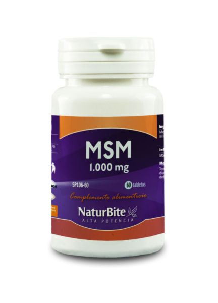 OPT MSM 1000mg NATURBITE 60 Comprimàs - NATURBITE