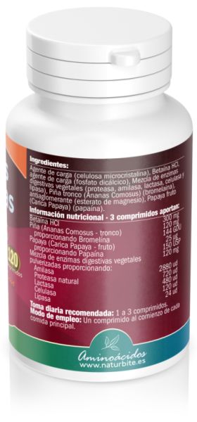 Vegan Digestive Enzymes 120 Tablets - NATURBITE Img 4