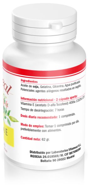 Vitamina E 400 UI 100 cápsulas de gel - VITAMEAL Img 4