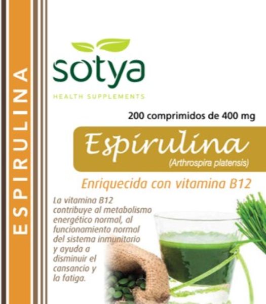 Espirulina 400 mg 200 comprimidos - SOTYA Img 2