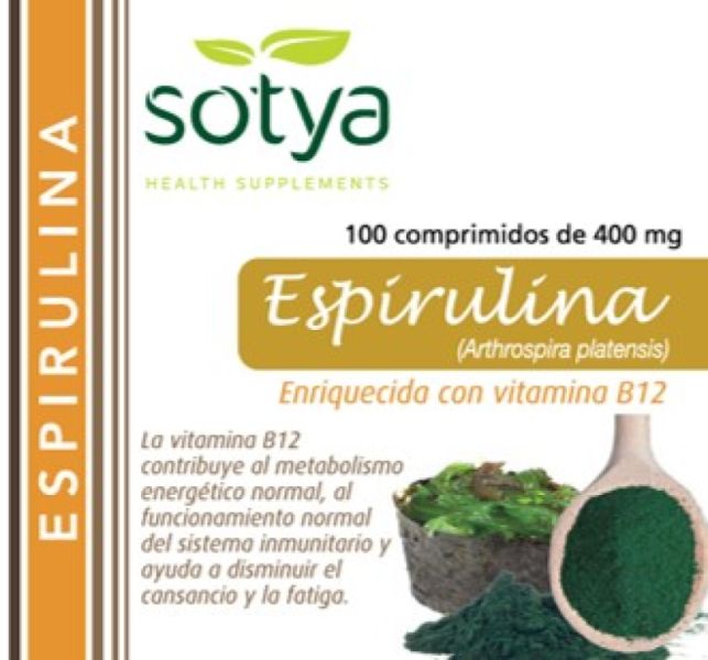 Espirulina 400 mg 100 Comprimidos - SOTYA Img 2