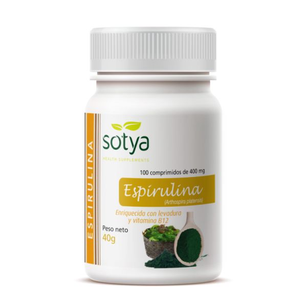 Espirulina 400 mg 100 Comprimidos - SOTYA