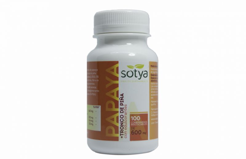 PAPAYA + ananasstam 600 mg 100 Comp - SOTYA