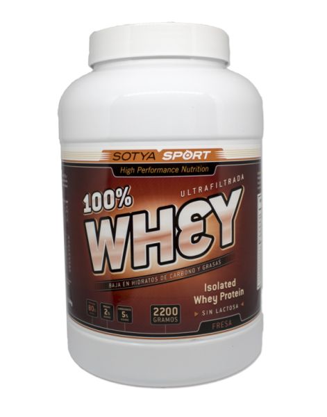 100% WHEY AARDBEI EN ROOM 2,2 kg. - SOTYA