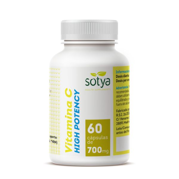 VITAMINA C ALTA POTÊNCIA 60 Cap 700mg - SOTYA