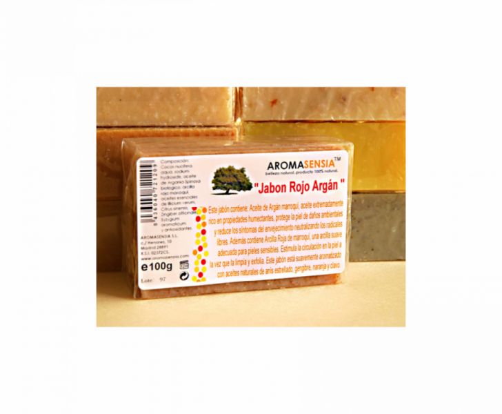 Argan soap with red clay 100 gr - AROMASENSIA