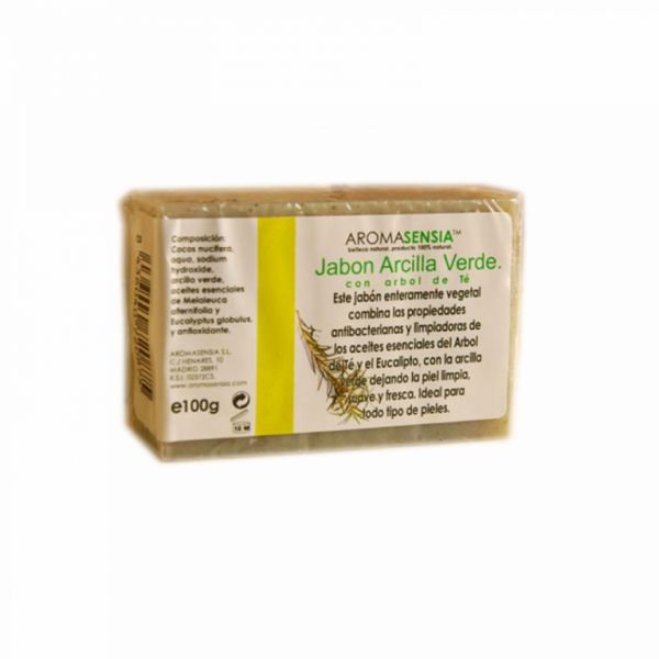 Green clay soap with tea tree 100 gr - AROMASENSIA