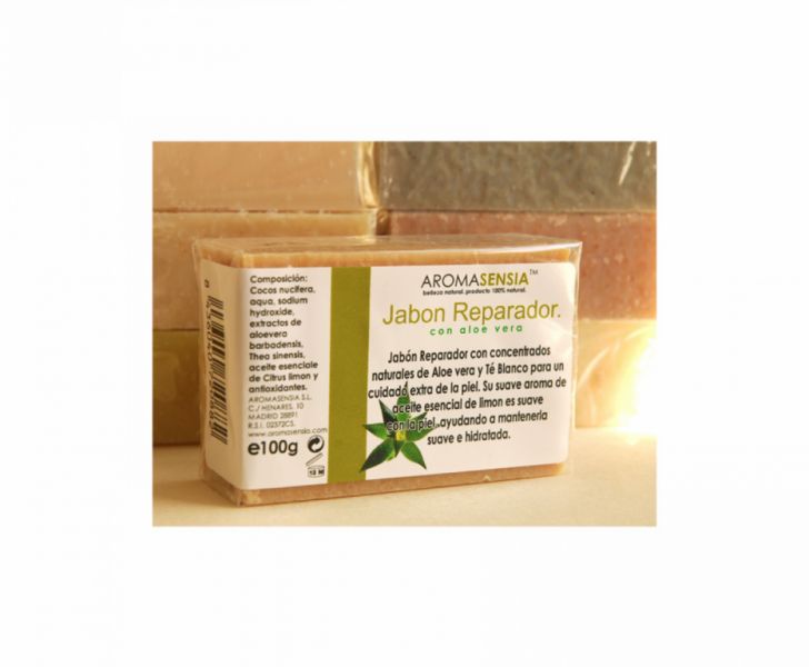 Jabón reparador aloe y té blanco 100 gr