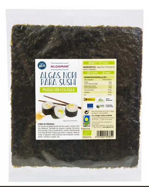 Ala Nori Sushi 10 ark 25 gram - ALGAMAR