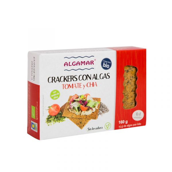 Cracker aus Tomaten, Chia und Algen 160 Gramm