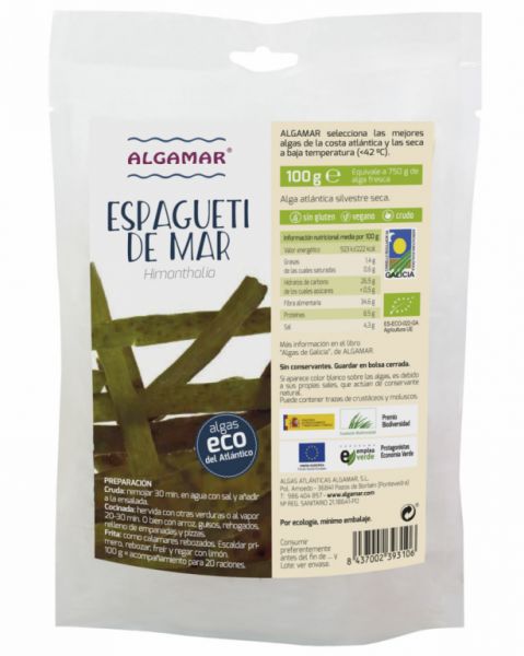 Alga espagueti de mar 100 g - ALGAMAR