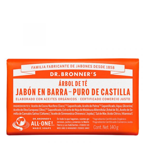 Sabó a Barra Arbre del Te 140 g - DR BRONNER