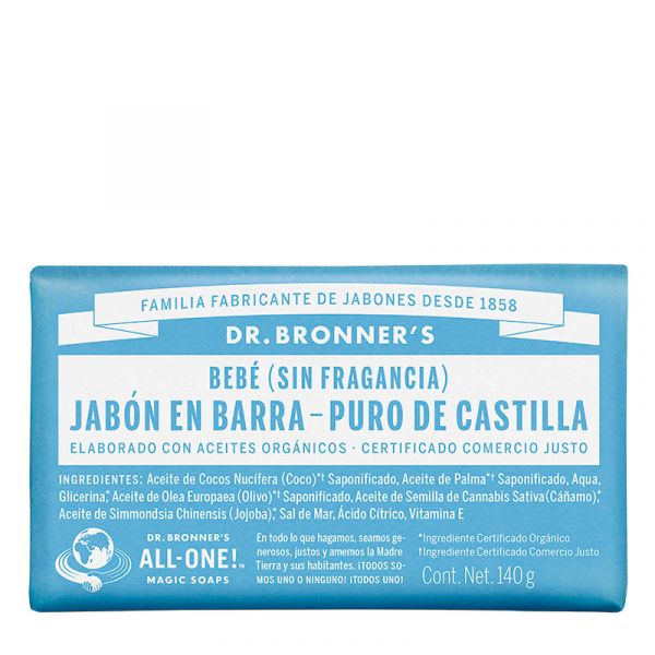 Sabonete em barra neutro bebê 140 g - DR BRONNER