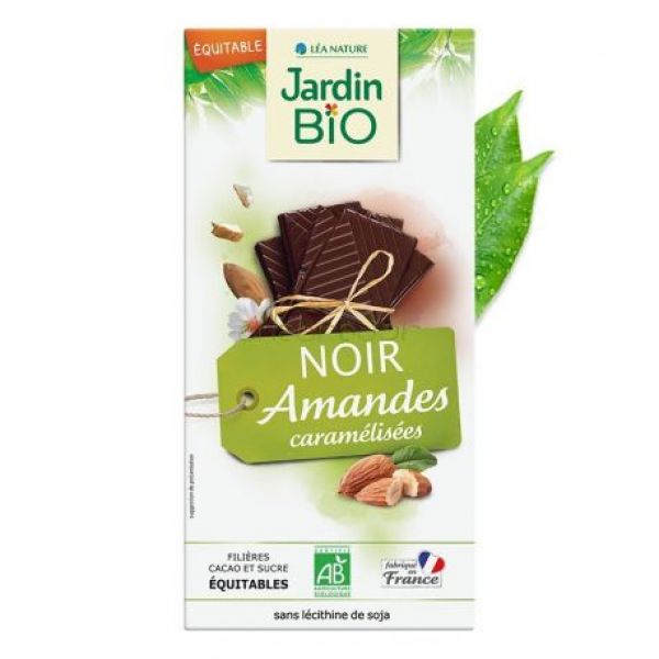 Chocolat noir aux amandes 100 g - JARDIN BIO