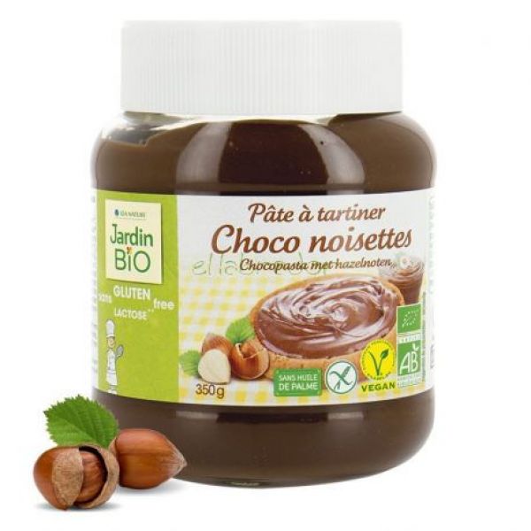 Chocoladecrème met Hazelnoten 350 g - JARDIN BIO