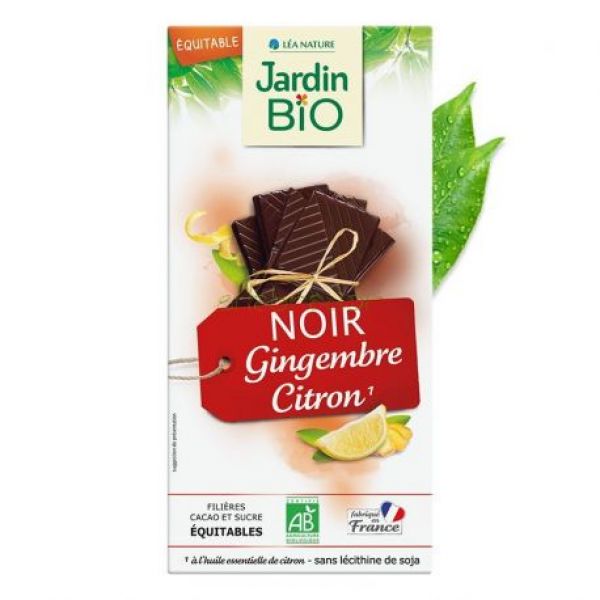 Chocolat noir au gingembre et citron 100 g