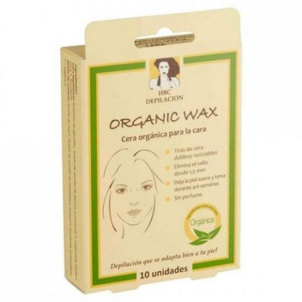 Cire Visage Bio en Bandes 10 bandes - HBC