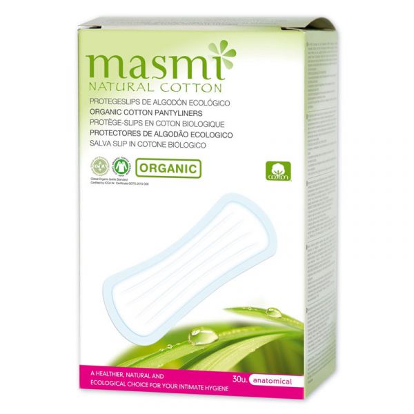 Masmi Protège-slips anatomiques en coton naturel 30 unités