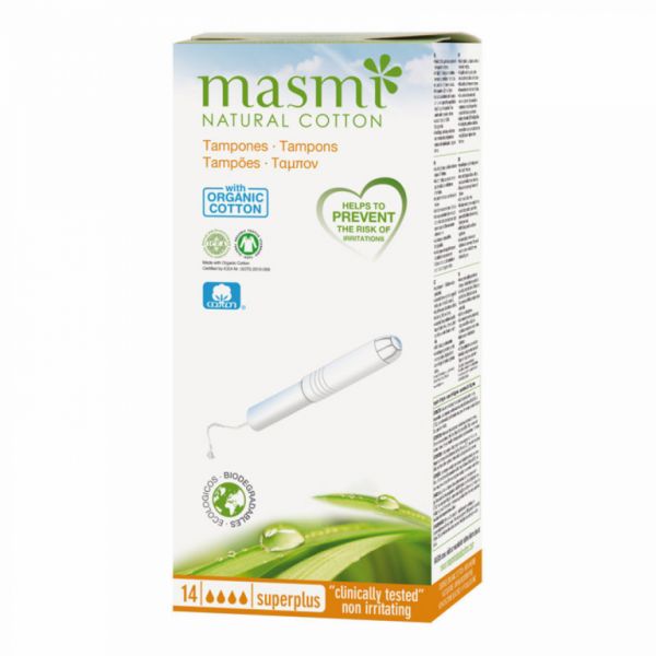 Tampons Super Plus en coton naturel 14 unités