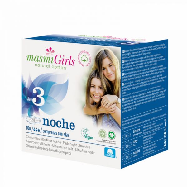 Compresse de nuit pour filles 10 unités - MASMI