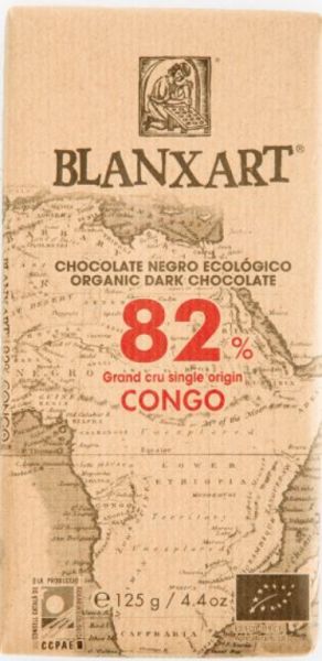 Chocolat noir Congo 82% BIO 125 g - BLANXART