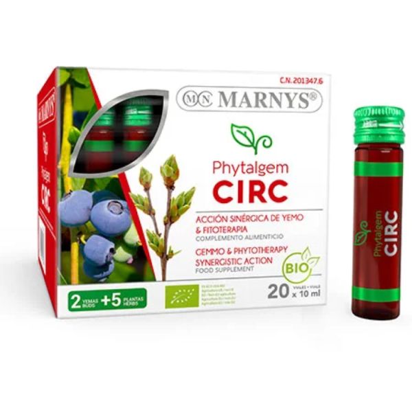 GInkgo biloba y Vid Roja Phytalgem Circ 20 Viales de10 ml