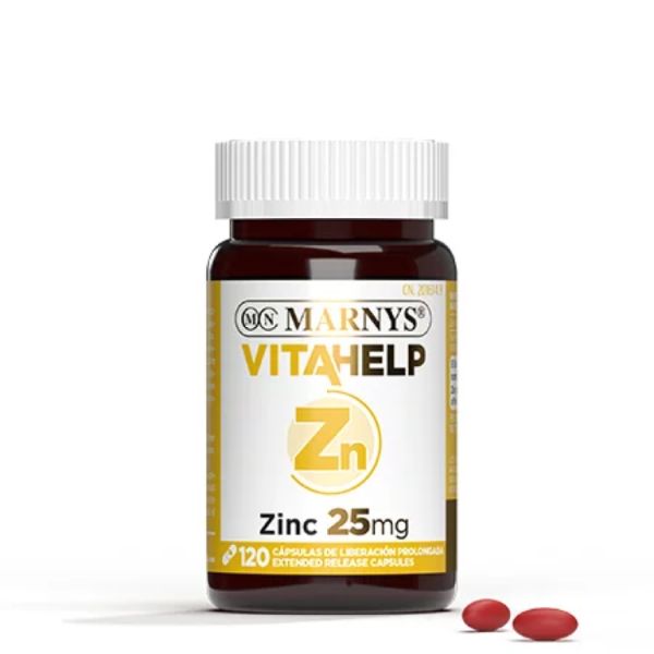 Zinc 25 mg Línea Vitahelp 120 Cápsulas - MARNYS