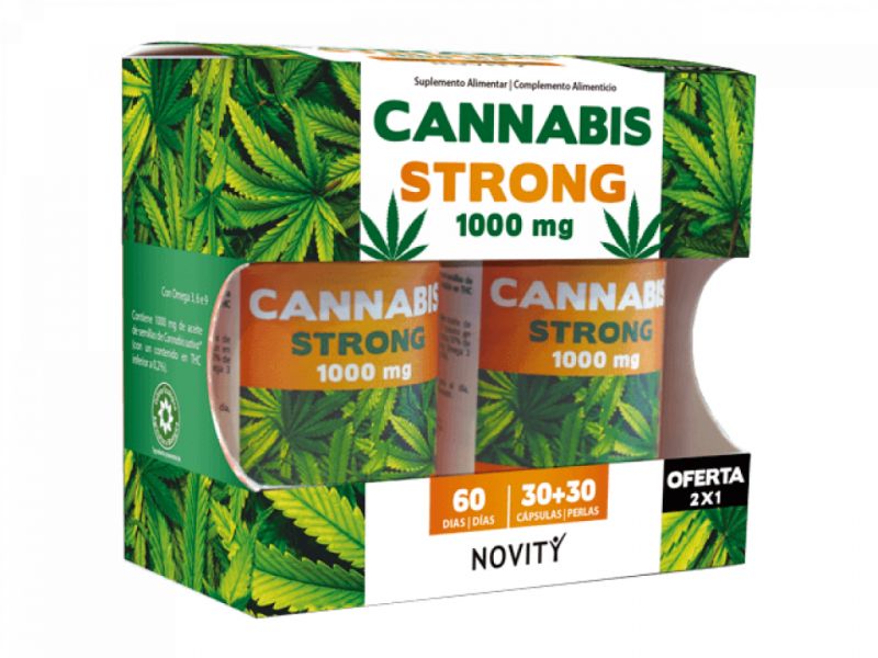 Cannabis Forte 1000 mg 30 Cápsulas + 30 Pérolas - Novity