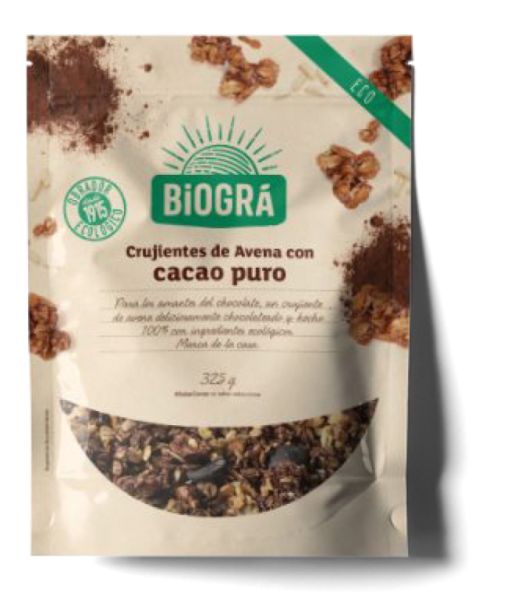 Cruixent de Civada Amb Cacau Pur 325 g - BIOGRÁ