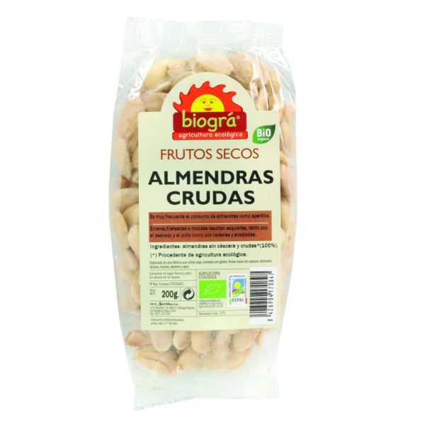 Almendras Crudas 200 g - BIOGRÁ