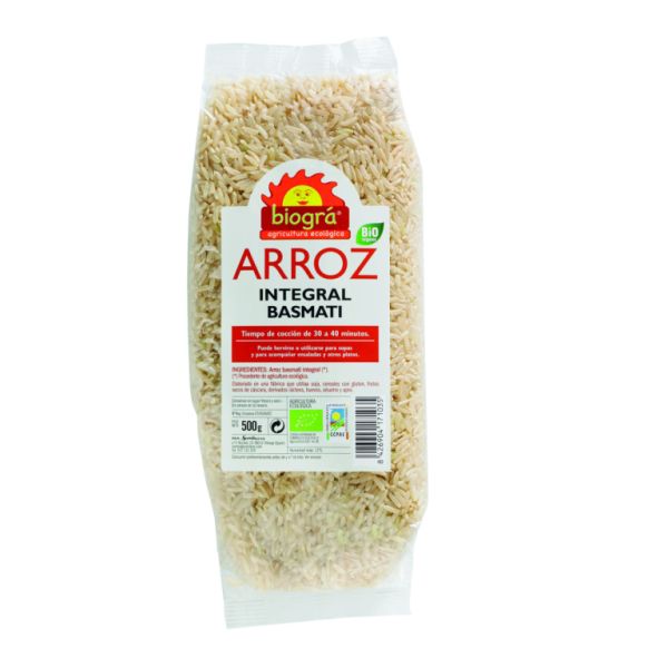 Arròs Basmati Integral 500 g - BIOGRÁ