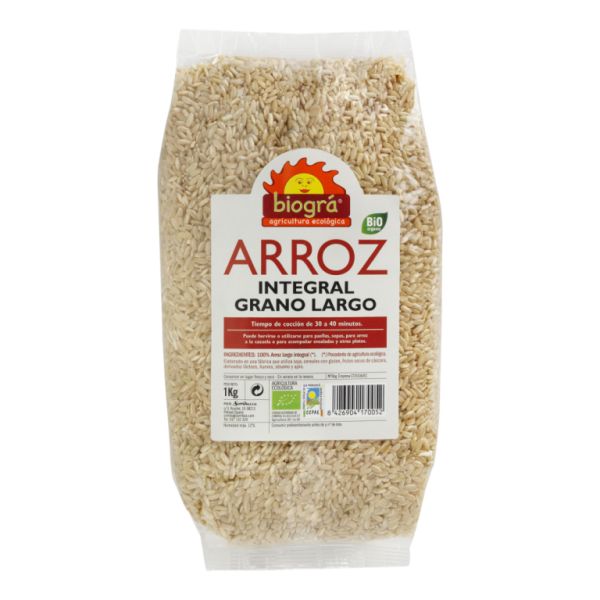 Arroz Integral Largo BIO 1 Kg - BIOGRÁ