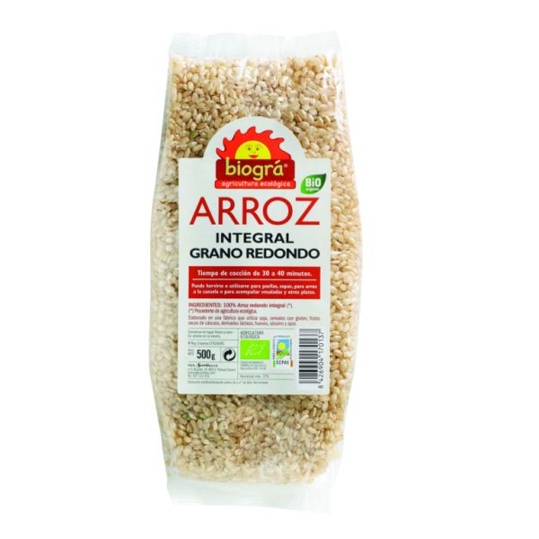 Arroz Integral Redondo BIO 500 g - BIOGRÁ