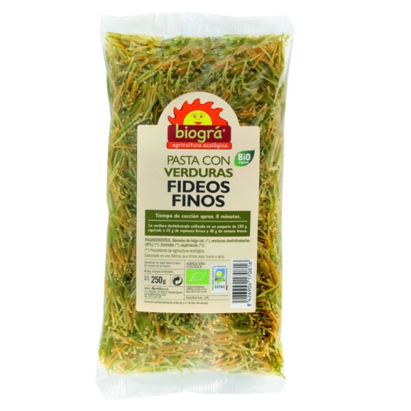 Fideo Fino con Verduras BIO 250 g - BIOGRÁ