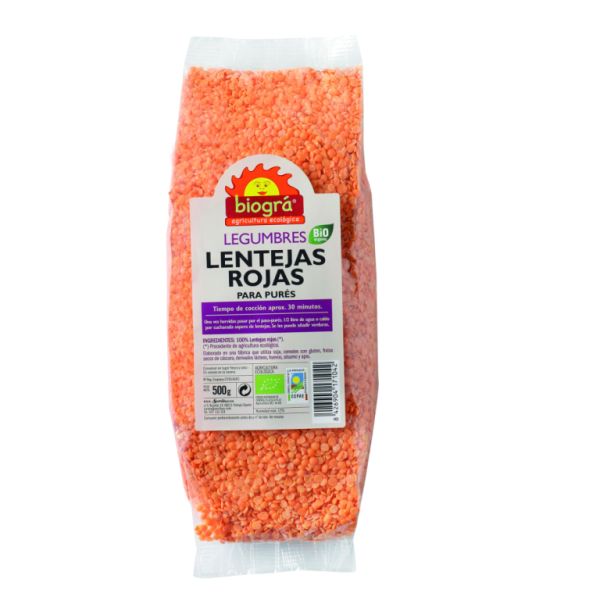 BIO Red Lentils For Purees 500 g - BIOGRÁ