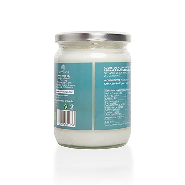 Aceite de coco virgen ecológico 500g - MYCONATUR Img 2