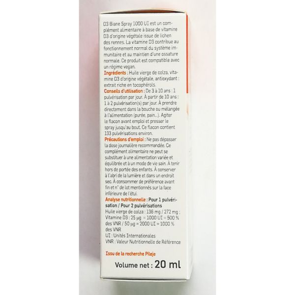 D3 Biane Spray 20 ml - PILEJE Img 9