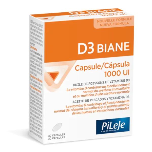 D3 Biane Cápsulas 1000UI 30 Cápsulas - PILEJE