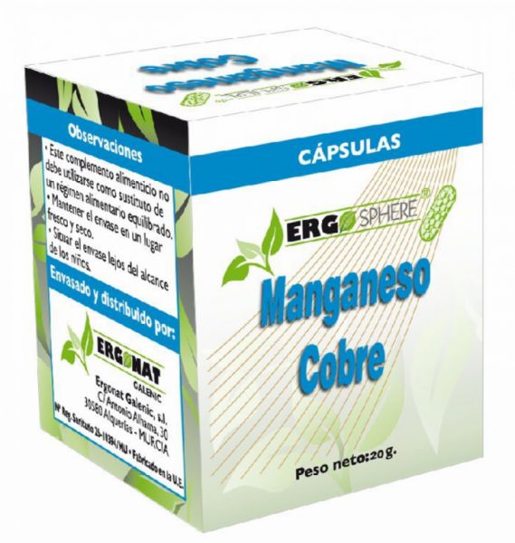 Mangaan en koper 50 capsules - ERGOSPHERE