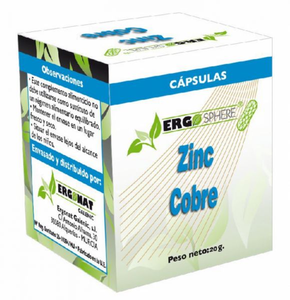 Zinc et Cuivre 50 Gélules - ERGOSPHERE