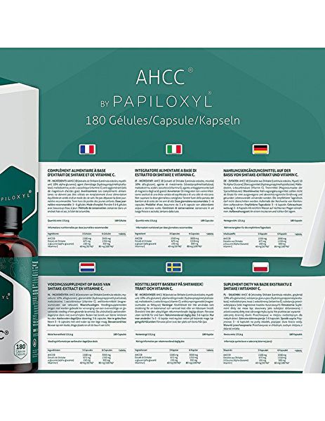 Papiloxyl AHCC® 180 càpsules. Elimina el virus del papil·loma humà Img 3