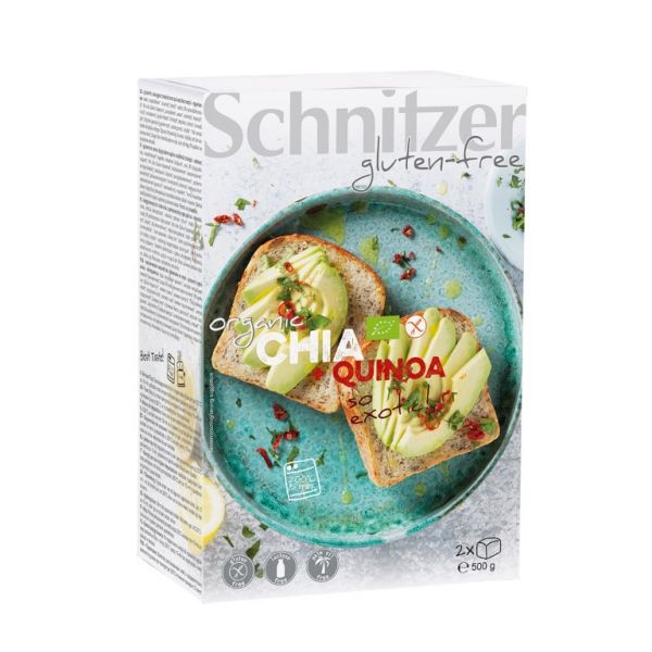 PAN MOLDE CHIA QUINOA SIN GLUTEN SCHNITZER 500 G