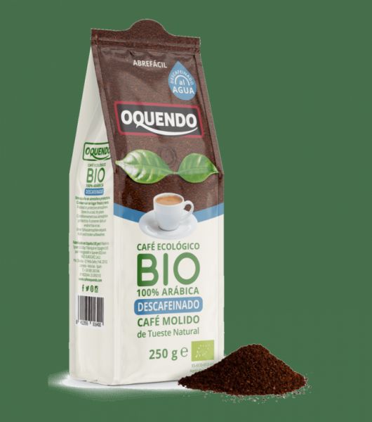 DESCAF NATUREL MOULU À L'EAU BIO 250 gr - OQUENDO